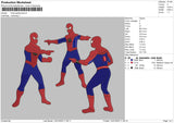 Three Spidermans Embroidery File 4 size