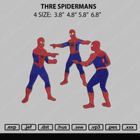 Three Spidermans Embroidery File 4 size