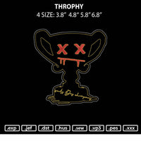 Throphy Embroidery File 4 size