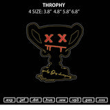 Throphy Embroidery File 4 size