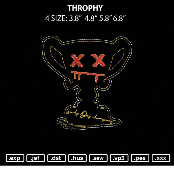 Throphy Embroidery File 4 size