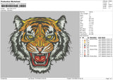 Tiger Head Embroidery File 4 sizes