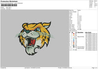 Tiger Logo Embroidery File 6 sizes