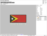 Timorleste Flag Embroidery File 4 size