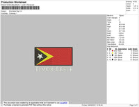 Timorleste Flag Embroidery File 4 size