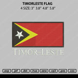 Timorleste Flag Embroidery File 4 size