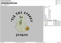 Spooky Ghost Drink Embroidery File 6 sizes