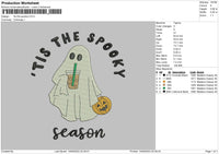 Spooky Ghost Drink Embroidery File 6 sizes