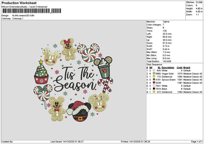 Seasontext 1412 Embroidery File 6 sizes