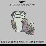 Toast Embroidery File 5 sizes