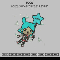 Toca Embroidery File 6 sizes