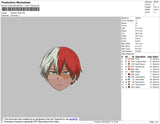 Todoroki Head Embroidry File 5 size