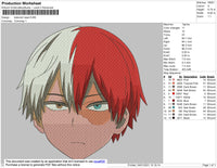 Todoroki Head Embroidry File 5 size