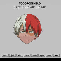 Todoroki Head Embroidry File 5 size