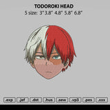 Todoroki Head Embroidry File 5 size