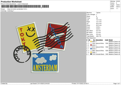Countrys Embroidery File 6 sizes