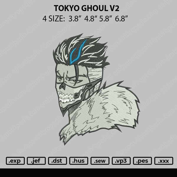 Tokyo Ghoul V2 Embroidery File 4 size