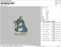 Tom n Jerry Embroidery File 6 size