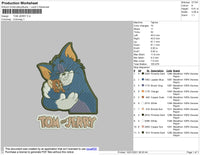 Tom n Jerry Embroidery File 6 size