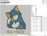 Tom n Jerry Embroidery File 6 size