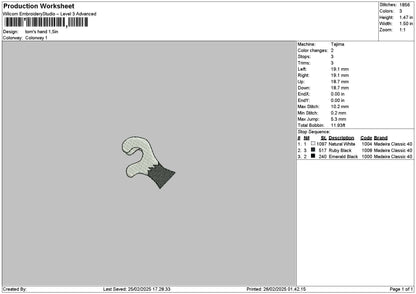 Tomhand Embroidery File 6 sizes