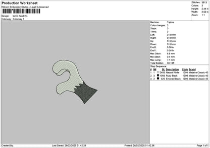 Tomhand Embroidery File 6 sizes