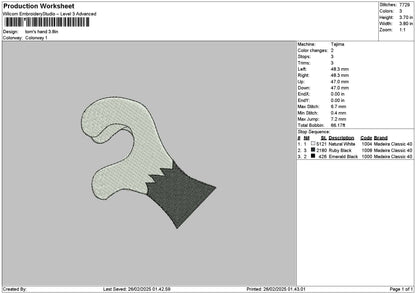 Tomhand Embroidery File 6 sizes