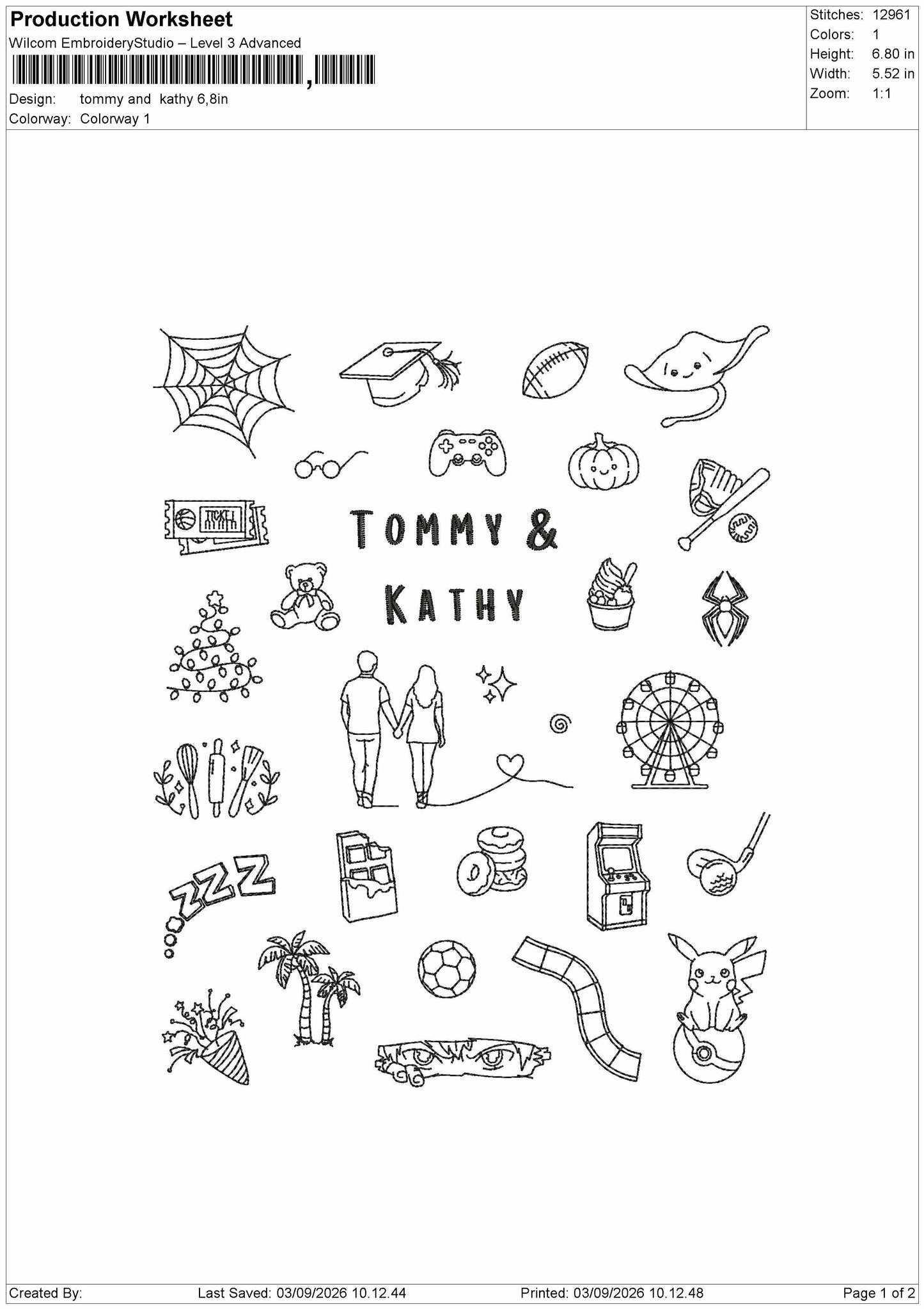 Icons 0309 Embroidery Machine Design File 6 sizes
