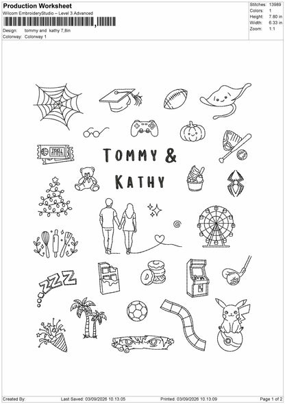Icons 0309 Embroidery Machine Design File 6 sizes