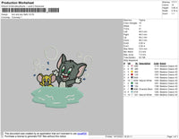 Tom And Jerry Bath Embroidery File 4 size