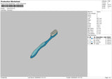 Toothbrush Embroidery File 6 sizes