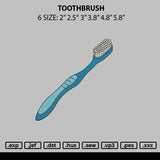 Toothbrush Embroidery File 6 sizes