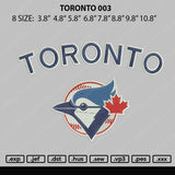 Toronto 003 Embroidery File 8 size