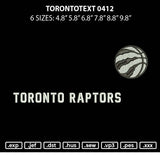 Torontotext 0412 Embroidery File 6 sizes