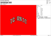 Toronto Text V2 Embroidery File 6 sizes