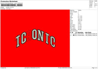 Toronto Text V2 Embroidery File 6 sizes