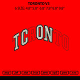 Toronto V3 Embroidery File 6 sizes