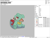 Totodile Embroidery File 4 size