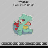 Totodile Embroidery File 4 size