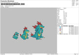 Totodile Evo Embroidery File 6 sizes