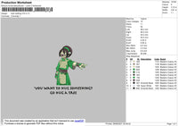 Toph Beifong Embroidery File 4 size