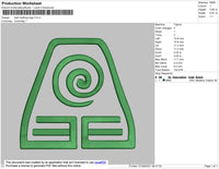 Toph Beifong Logo Embroidery File 4 size