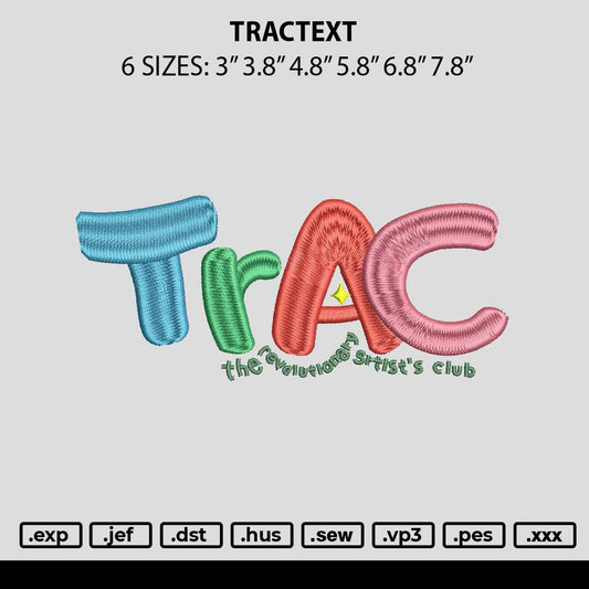 Tractext Embroidery File 6 sizes
