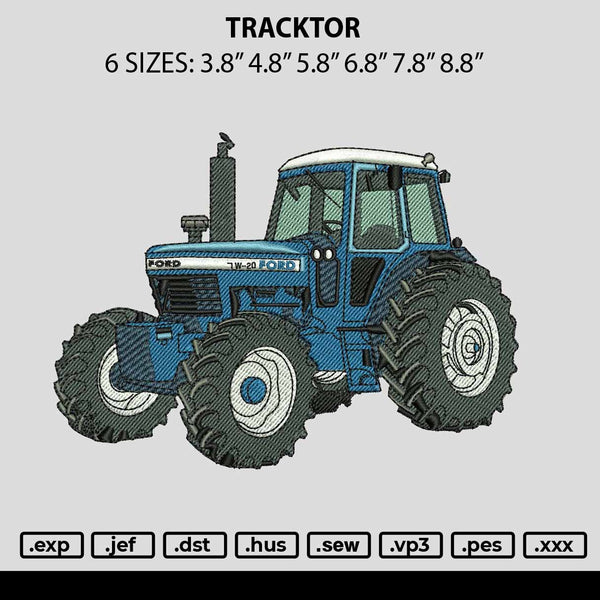 Tracktor Embroidery File 6 sizes