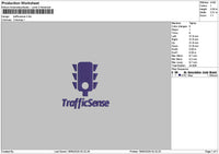 Traffictext 01 Embroidery File 6 sizes