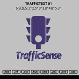 Traffictext 01 Embroidery File 6 sizes