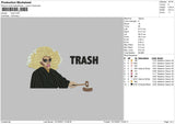 Trash Embroidery File 4 size