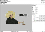 Trash Embroidery File 4 size