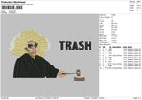 Trash Embroidery File 4 size