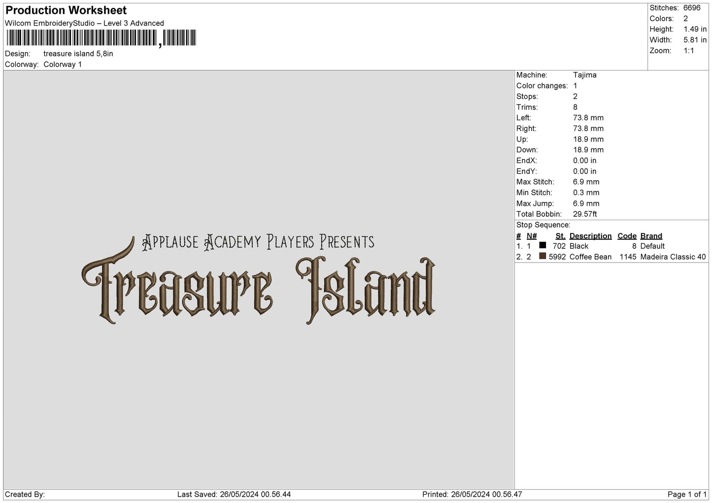 Islandtext 2605 Embroidery File 6 sizes